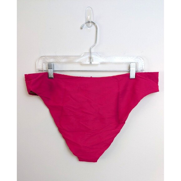 J.Crew Ribbed High-Rise Classic Cheeky Bikini Bottom Hot Pink SZ XXL NWT - Picture 9 of 14